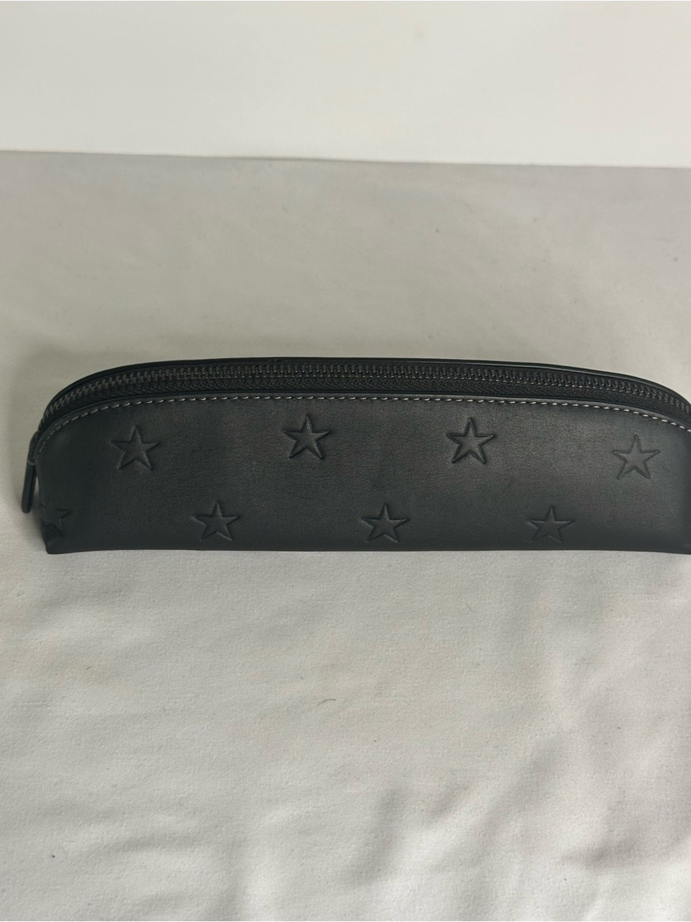 Coach Black Star-Embossed Leather Pencil Case Pouch - Picture 4 of 7